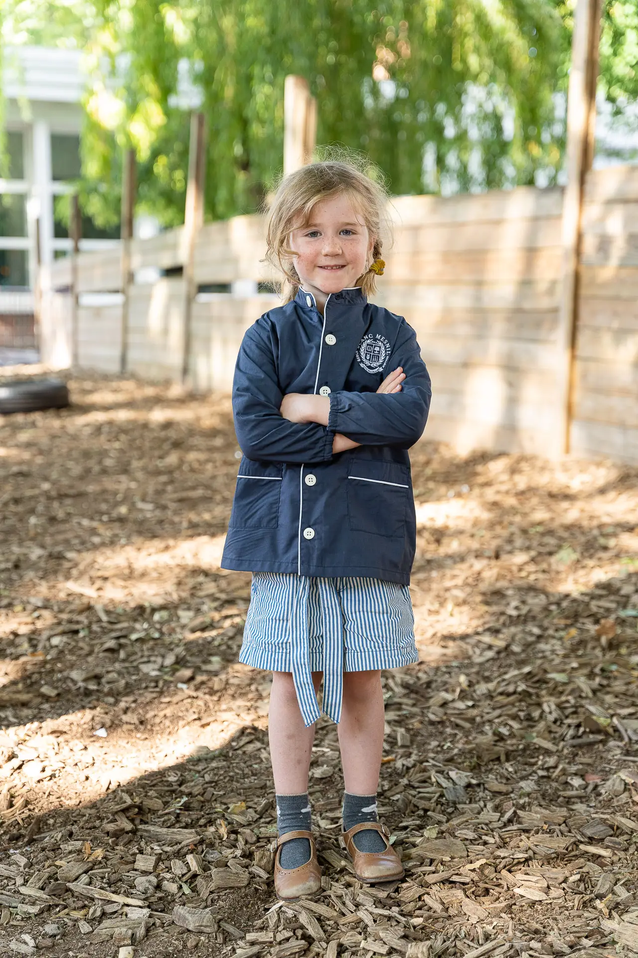 Tablier école mixte bleu marine