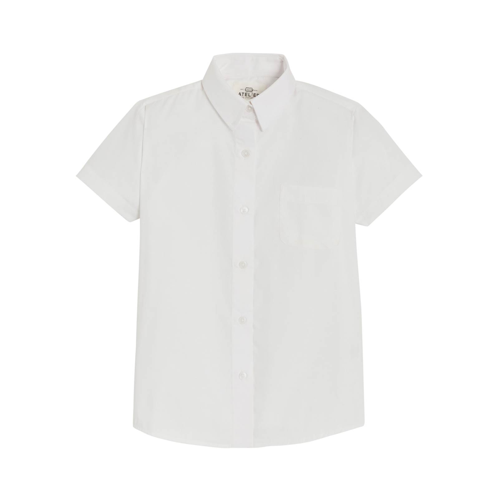 Chemise d’uniforme blanche manches courtes fille – BRUNE