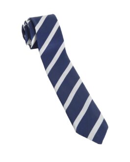 CRAVATE RAYÉE BLEU-MARINE ET BLANCHE – CHARLIE