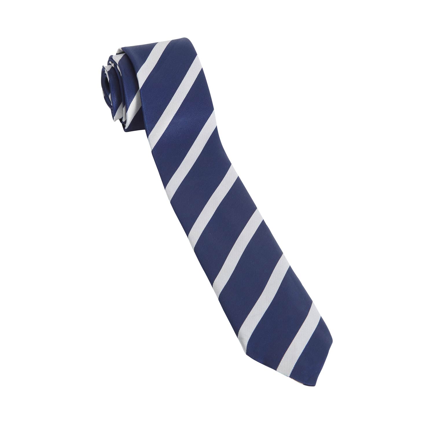 CRAVATE RAYÉE BLEU-MARINE ET BLANCHE – CHARLIE